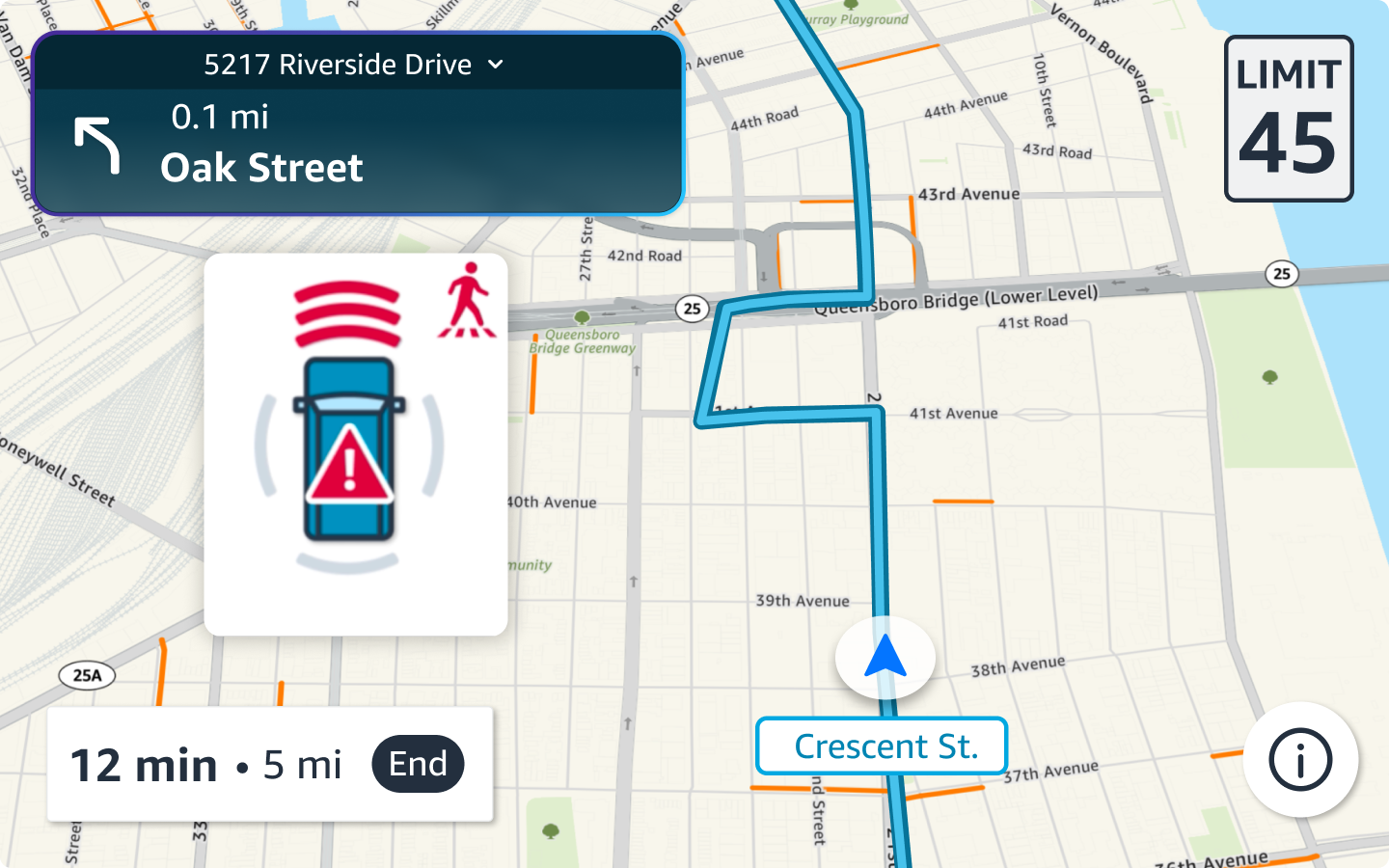 Direction 3 — spatial position pedestrian alert