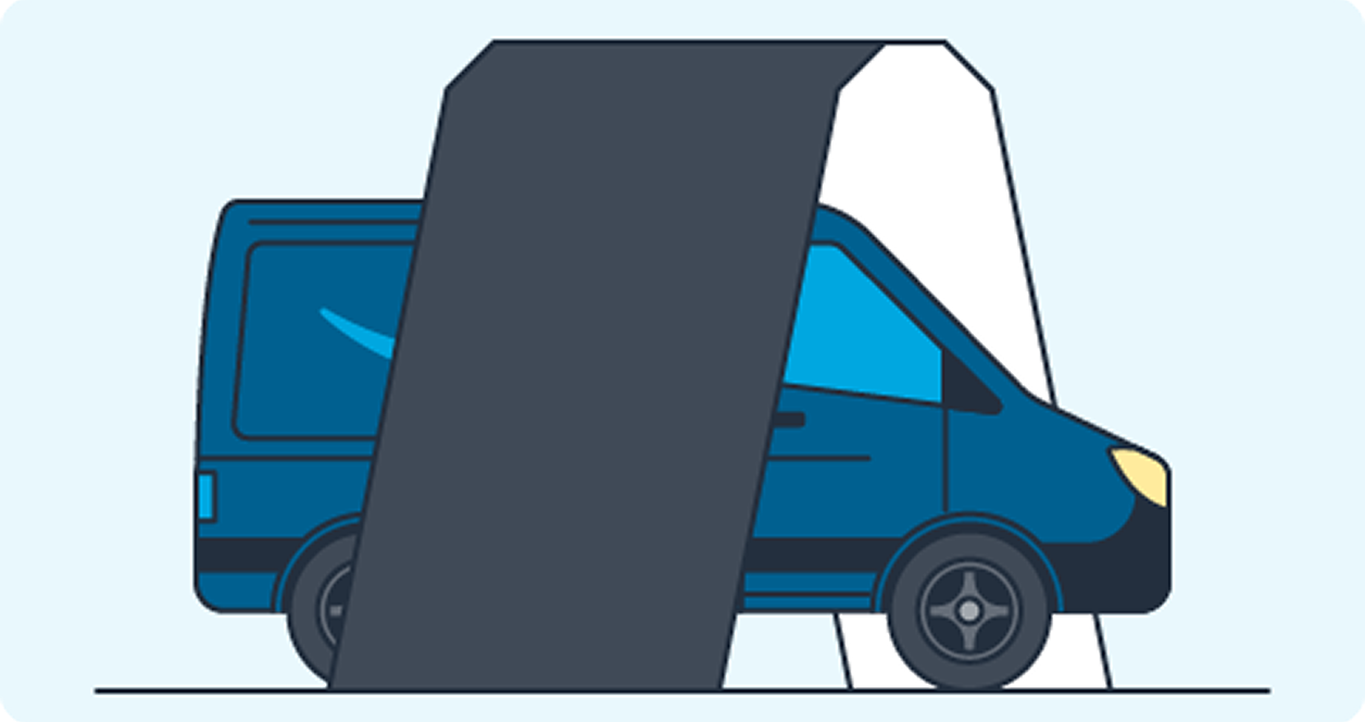Illustration — AVI tunnel scanning panel, side view
