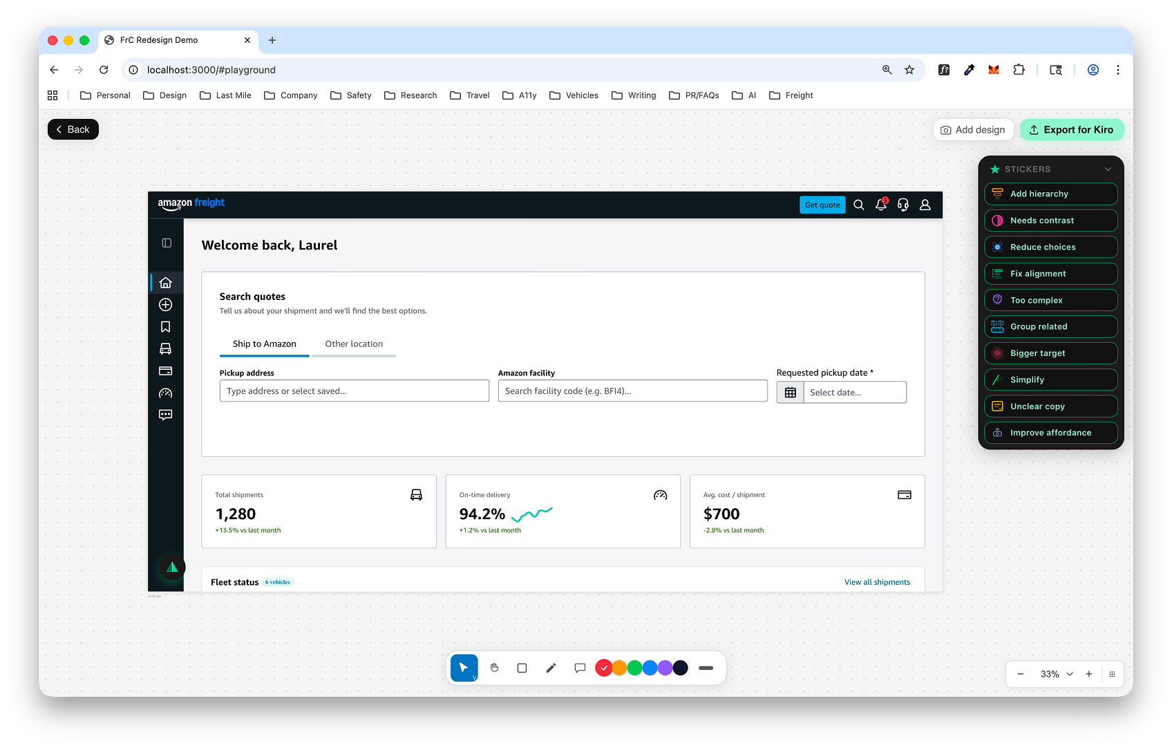 The Visual Playground — a clean canvas with a captured screenshot, ready for markup